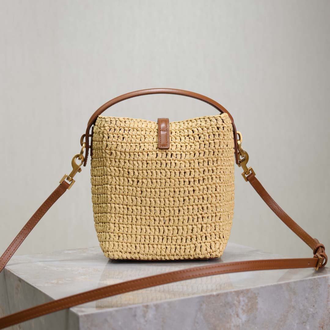 Saint Laurent Le 37 Mini In Raffia - DesignerGu