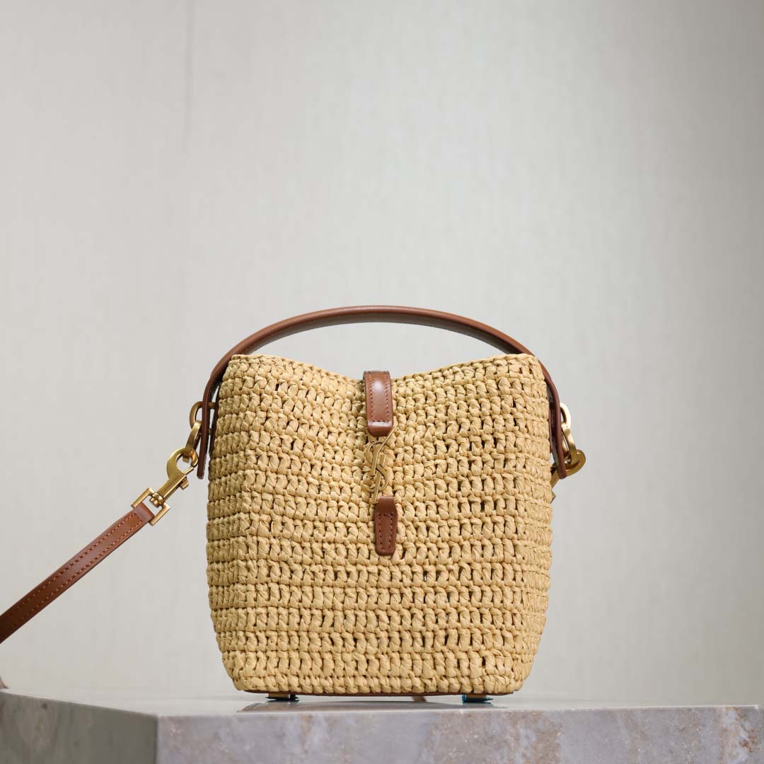 Saint Laurent Le 37 Mini In Raffia - DesignerGu
