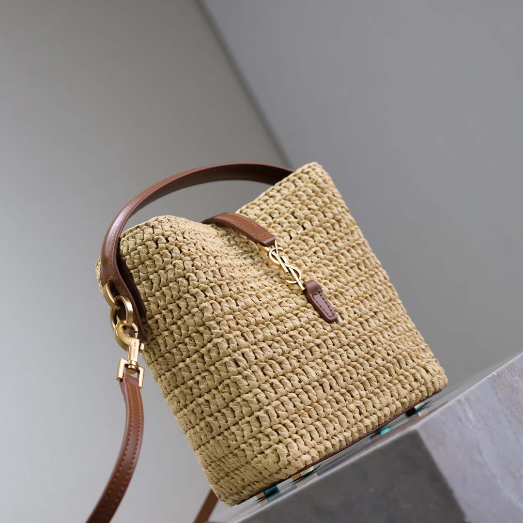 Saint Laurent Le 37 Mini In Raffia - DesignerGu