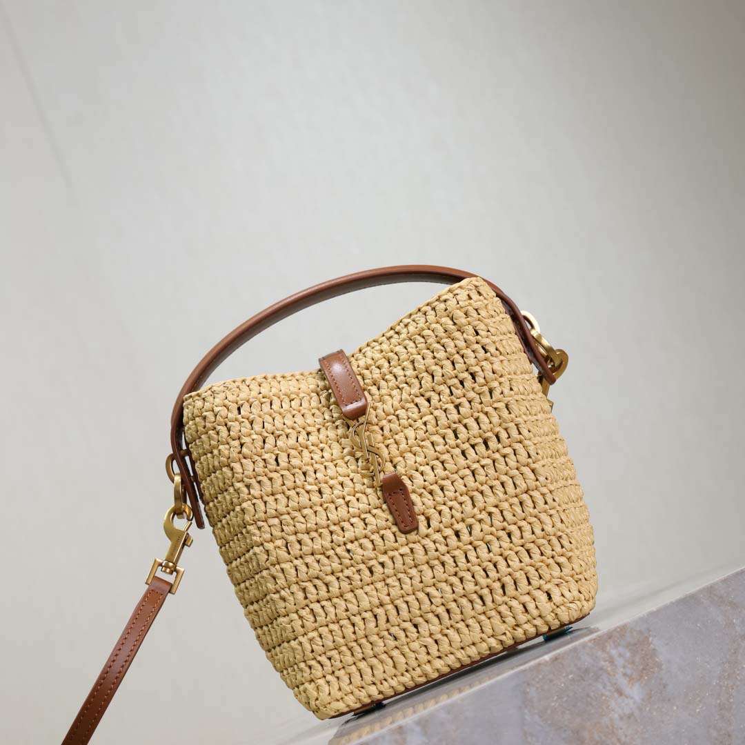 Saint Laurent Le 37 Mini In Raffia - DesignerGu