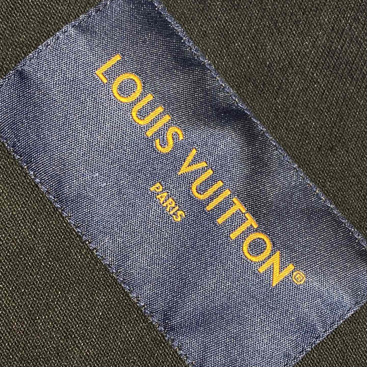 Louis Vuitton Flocked Damier Denim Wide-Leg Pants   1AHBKQ - DesignerGu