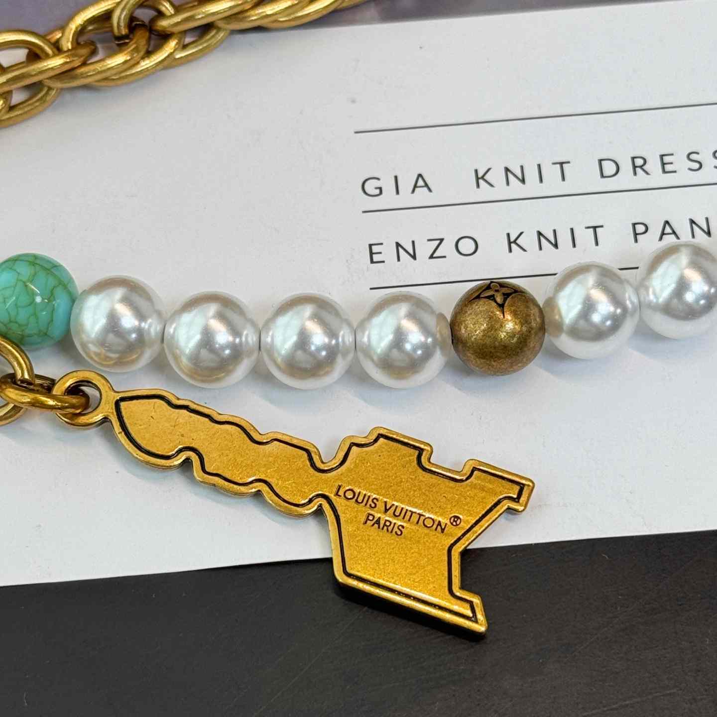 Louis Vuitton Pearls Chain Belt and Bag Charm   M02097 - DesignerGu