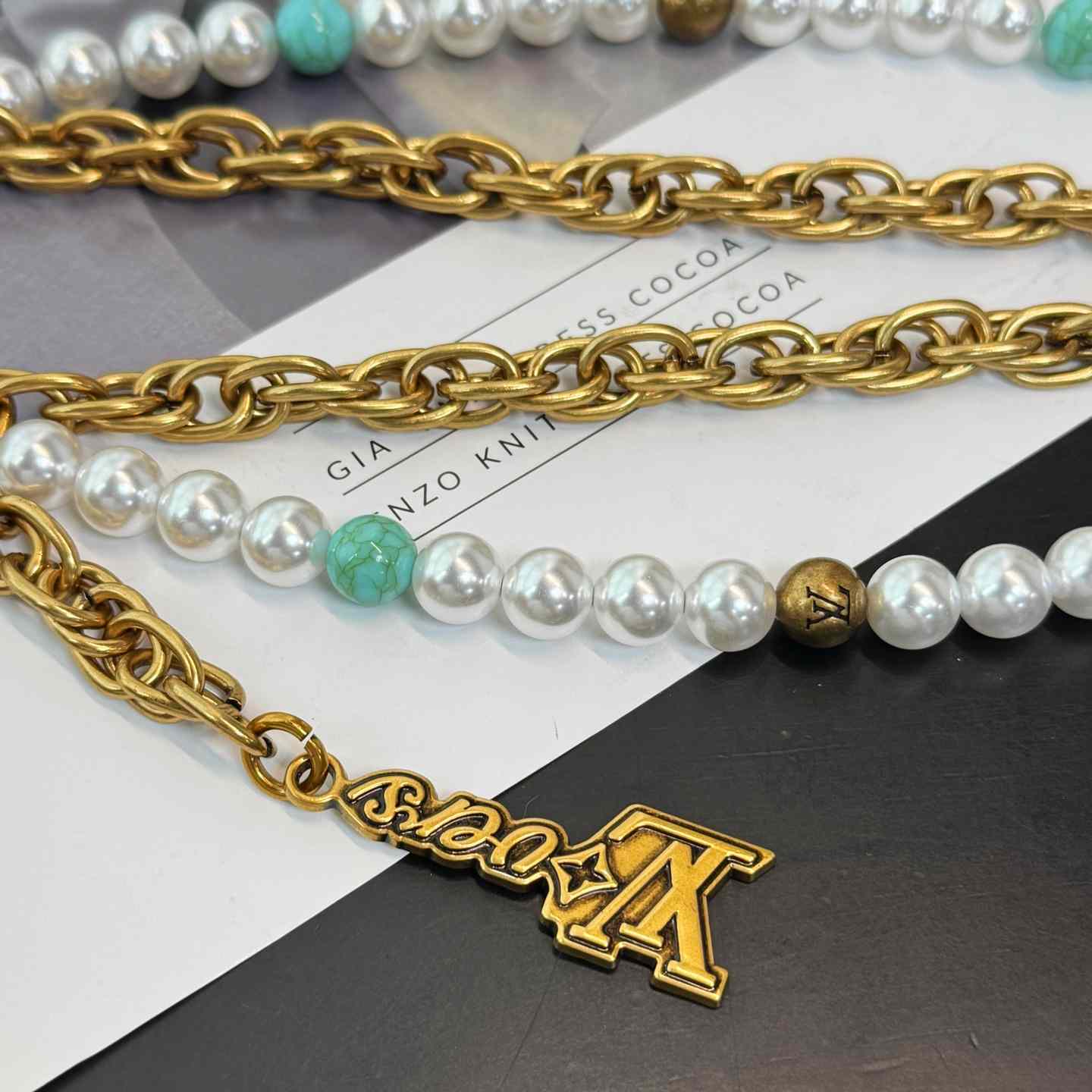 Louis Vuitton Pearls Chain Belt and Bag Charm   M02097 - DesignerGu