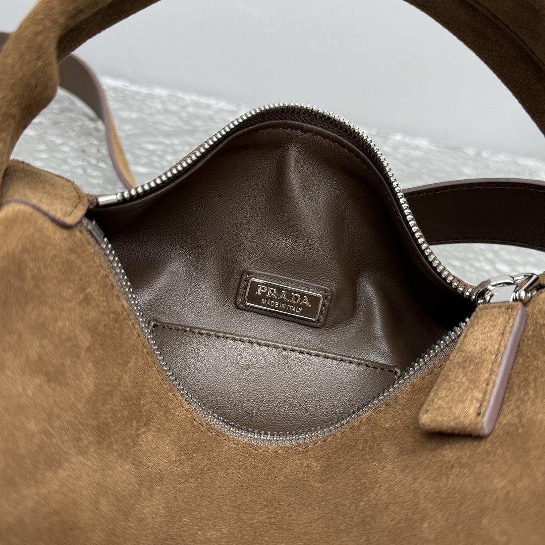 Prada Suede Shoulder Bag - DesignerGu