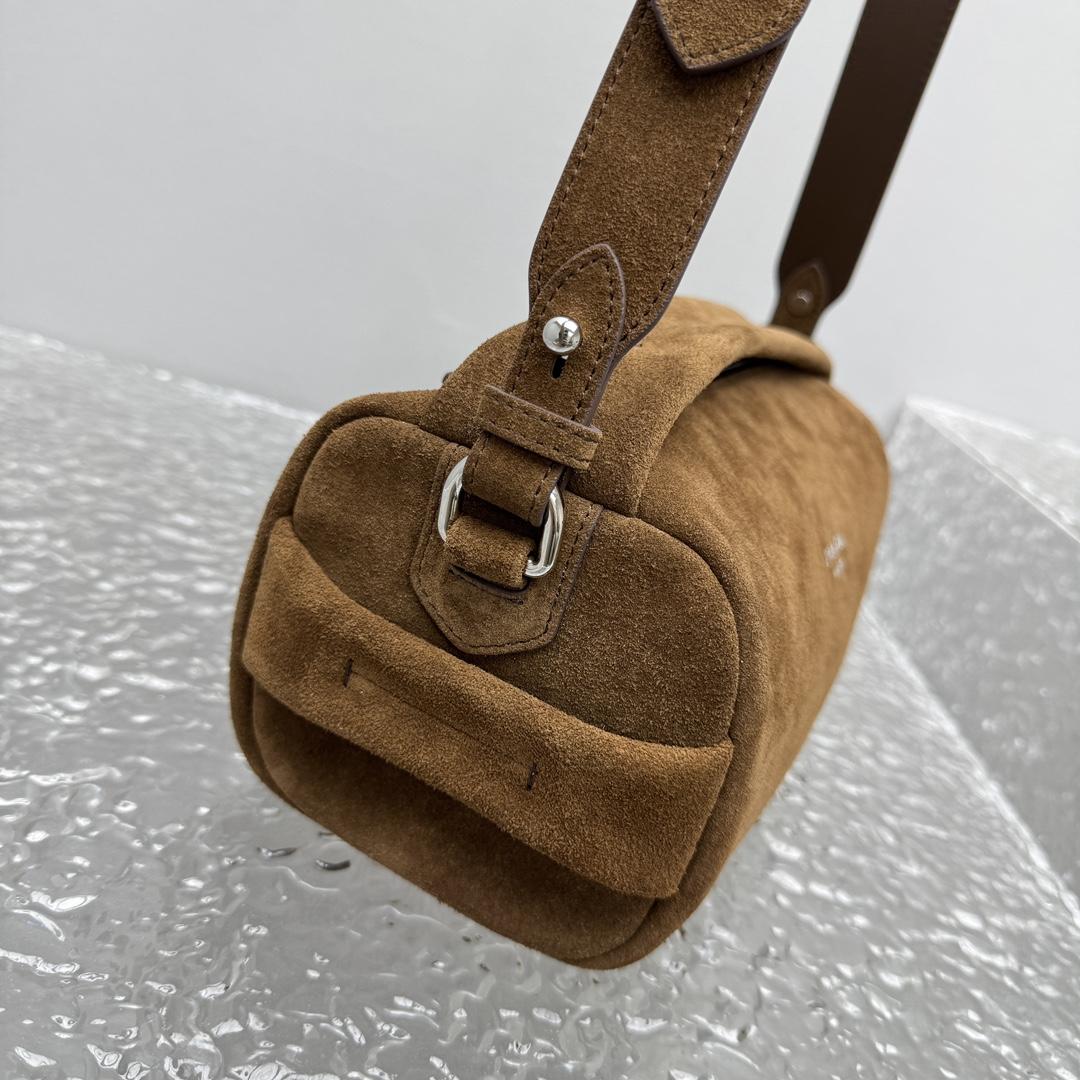 Prada Suede Shoulder Bag - DesignerGu