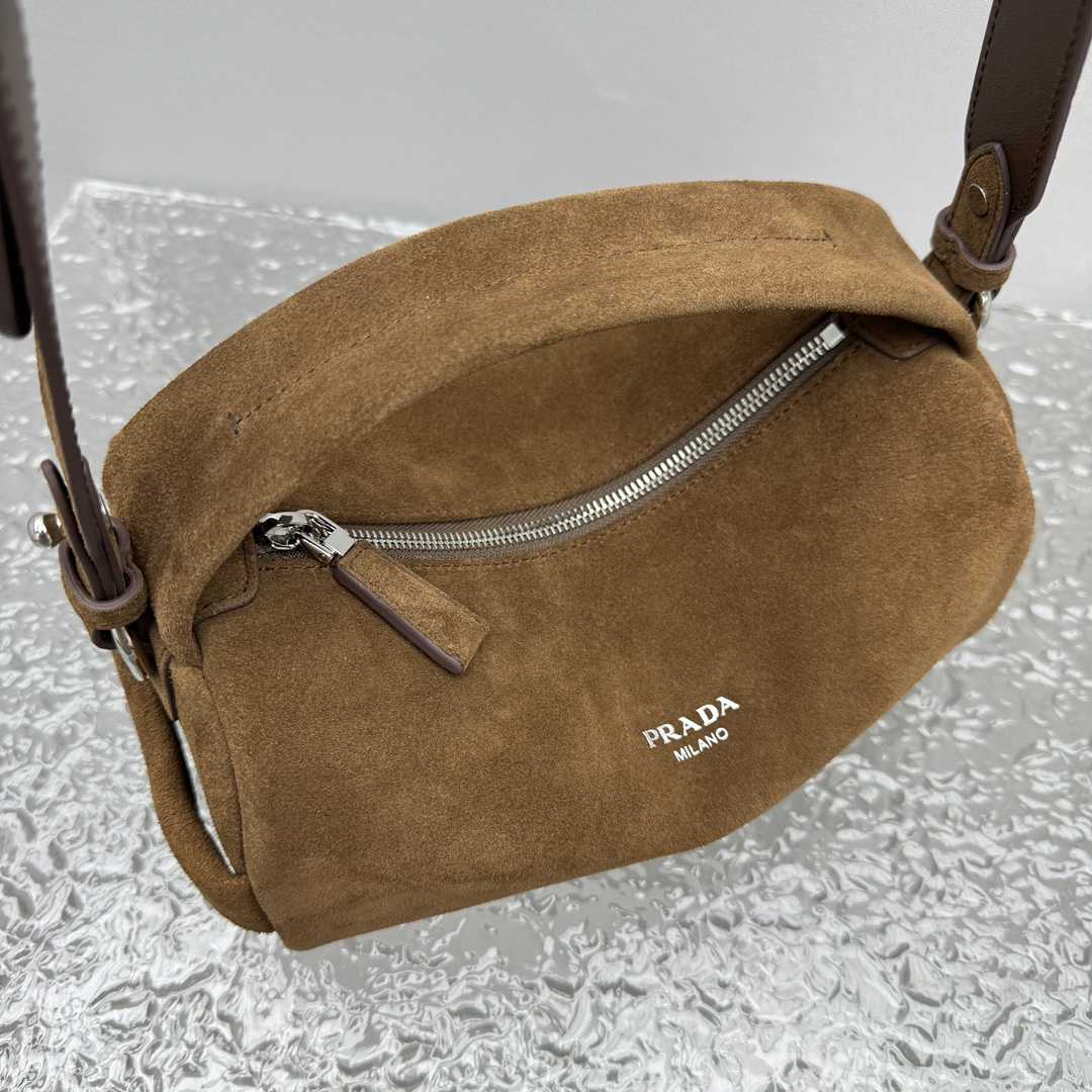 Prada Suede Shoulder Bag - DesignerGu