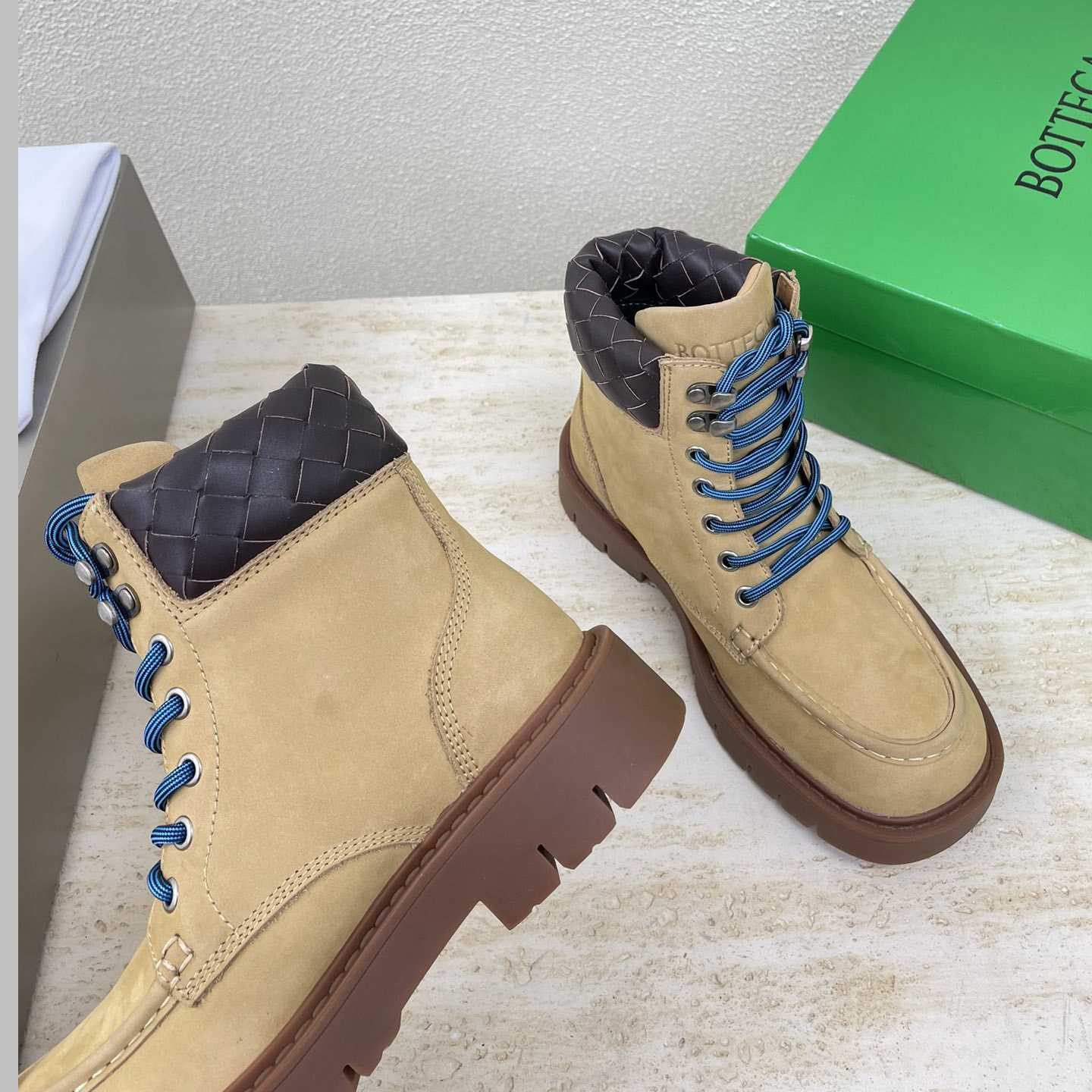 Bottega Veneta Haddock Lace-Up Ankle Boot - DesignerGu