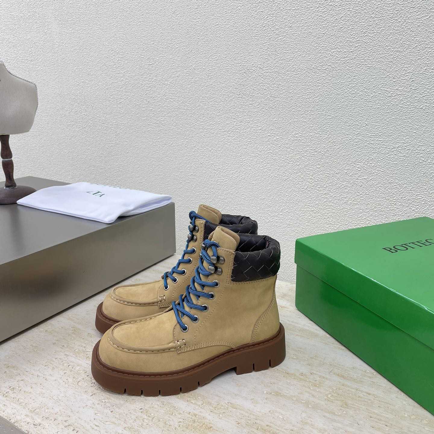 Bottega Veneta Haddock Lace-Up Ankle Boot - DesignerGu