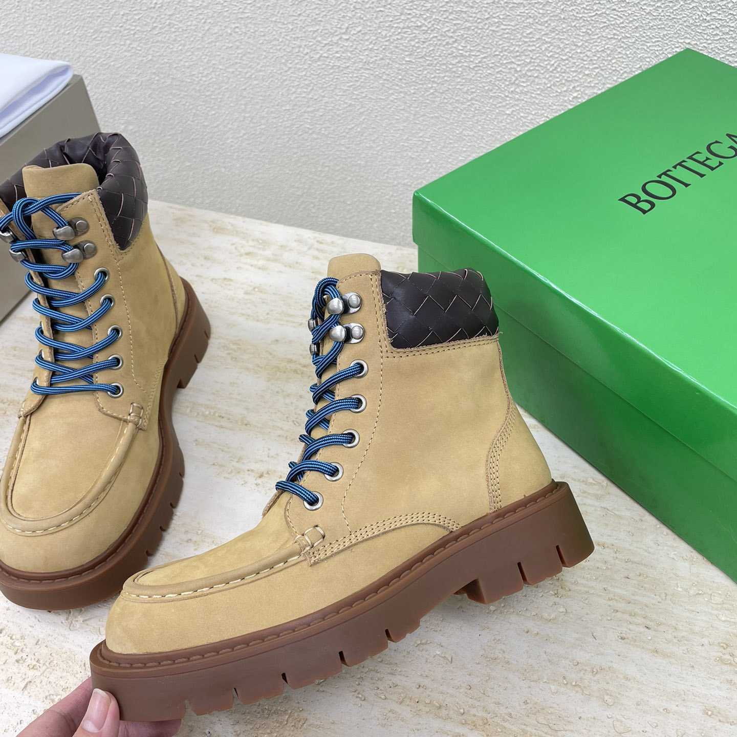 Bottega Veneta Haddock Lace-Up Ankle Boot - DesignerGu