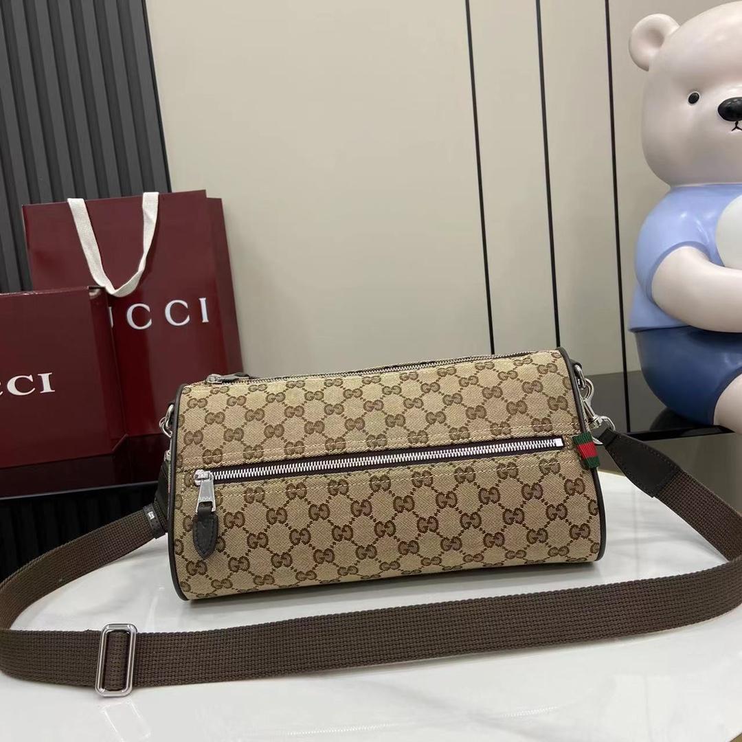 Gucci GG Canvas Small Cylinder Bag - DesignerGu