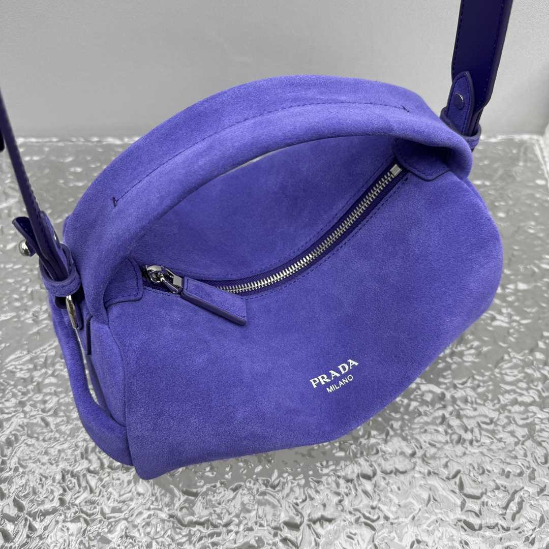 Prada Suede Shoulder Bag - DesignerGu