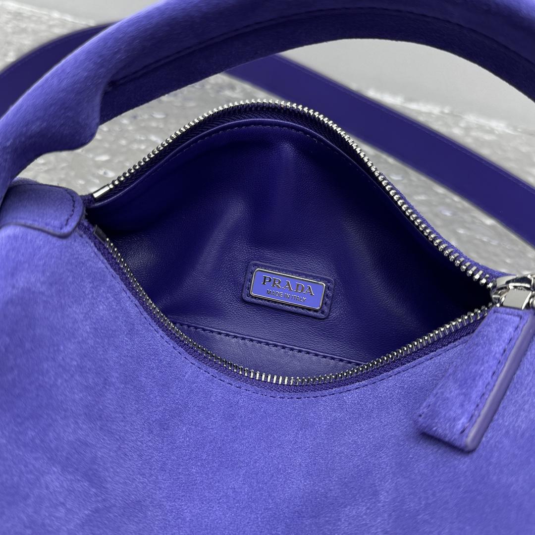 Prada Suede Shoulder Bag - DesignerGu