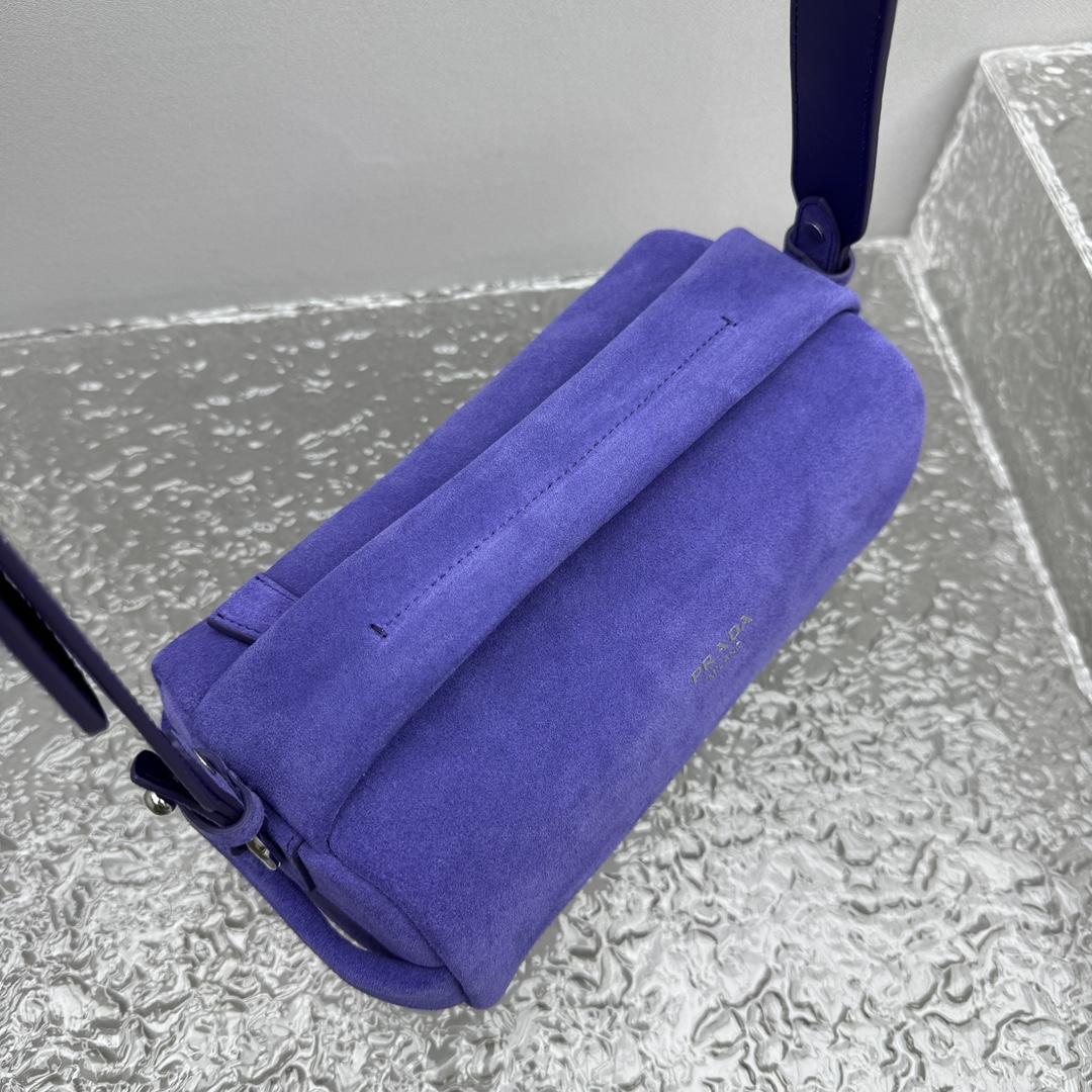 Prada Suede Shoulder Bag - DesignerGu