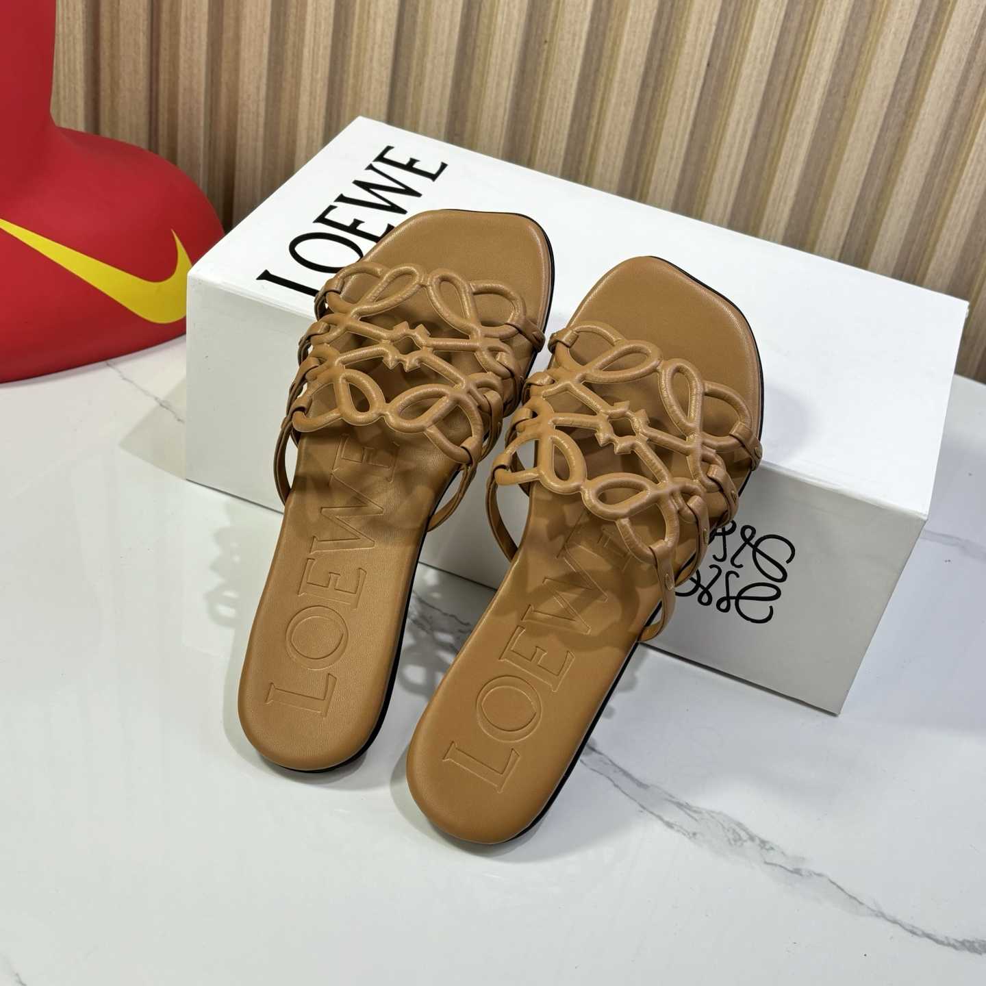 Loewe Petal Anagram Slide In Soft Calfskin - DesignerGu