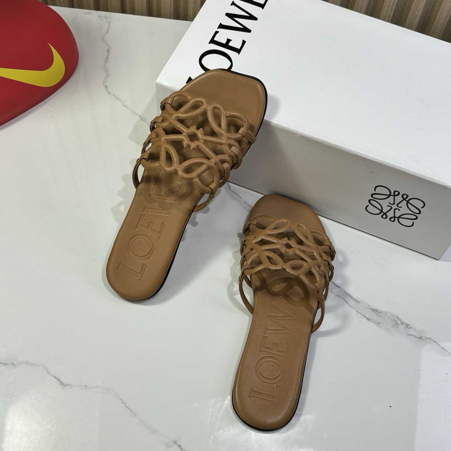 Loewe Petal Anagram Slide In Soft Calfskin - DesignerGu