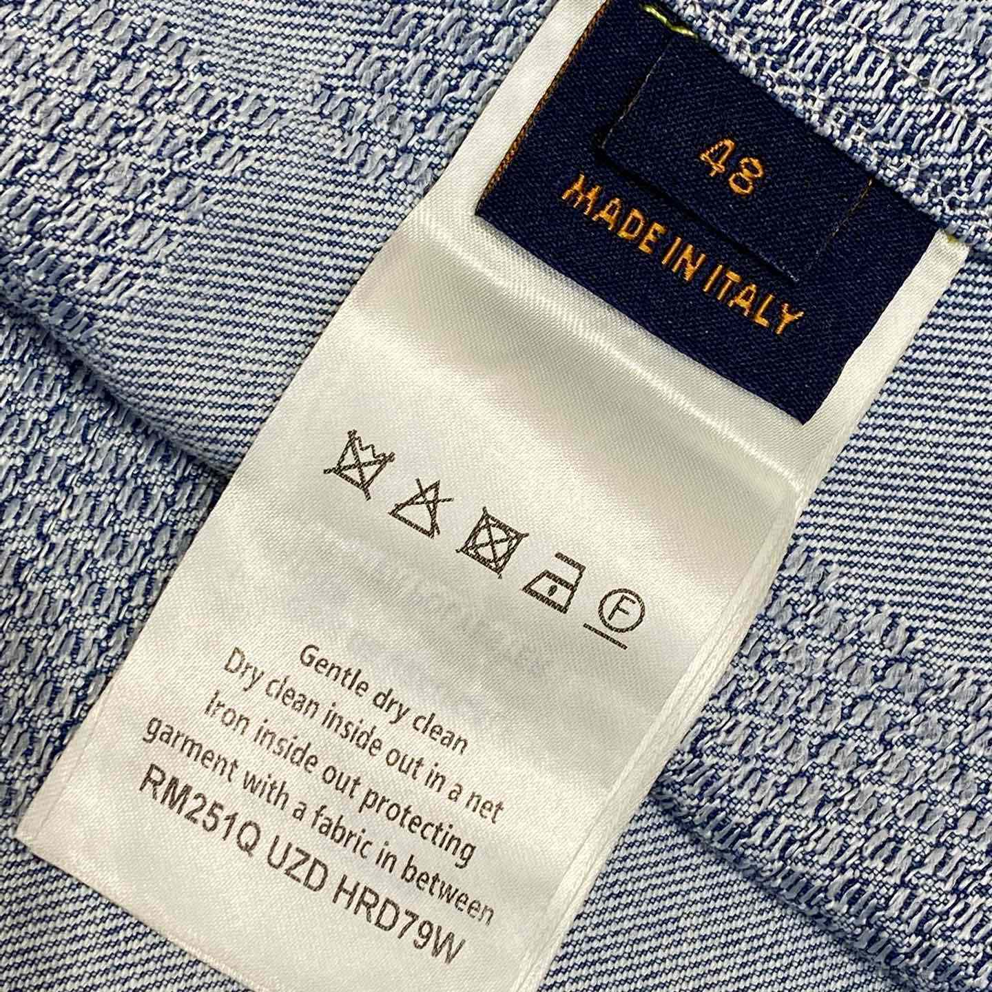 Louis Vuitton Damier Short-Sleeved Chambray Shirt   - DesignerGu