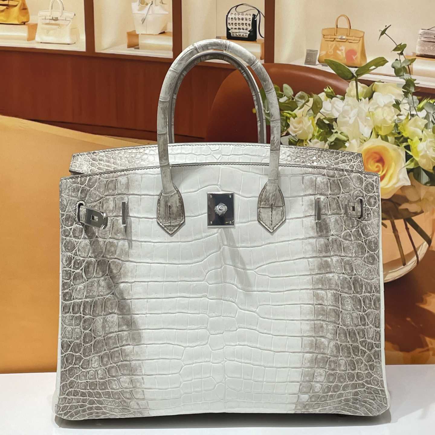 Hermes Birkin Crocodile White   35cm - DesignerGu