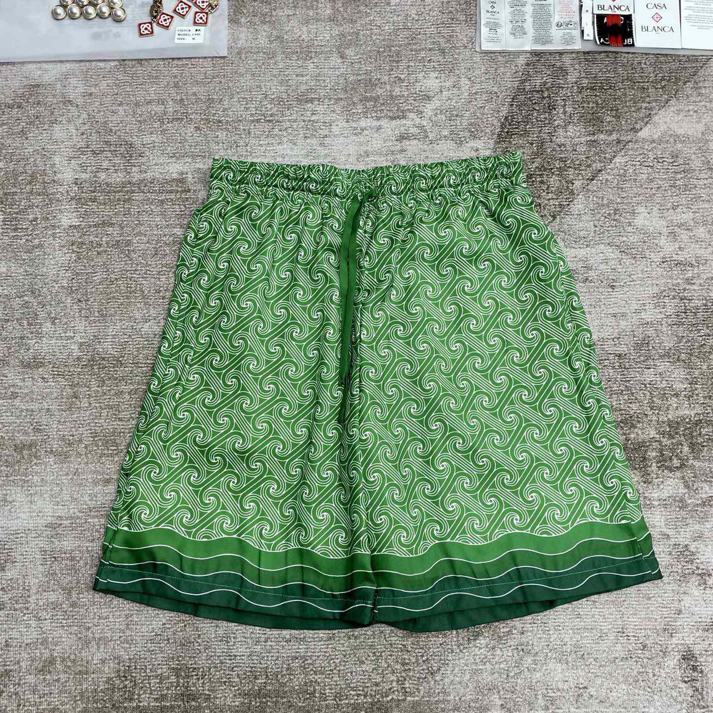 Casablanca Column Monogram Silk Shorts   CA3519 - DesignerGu