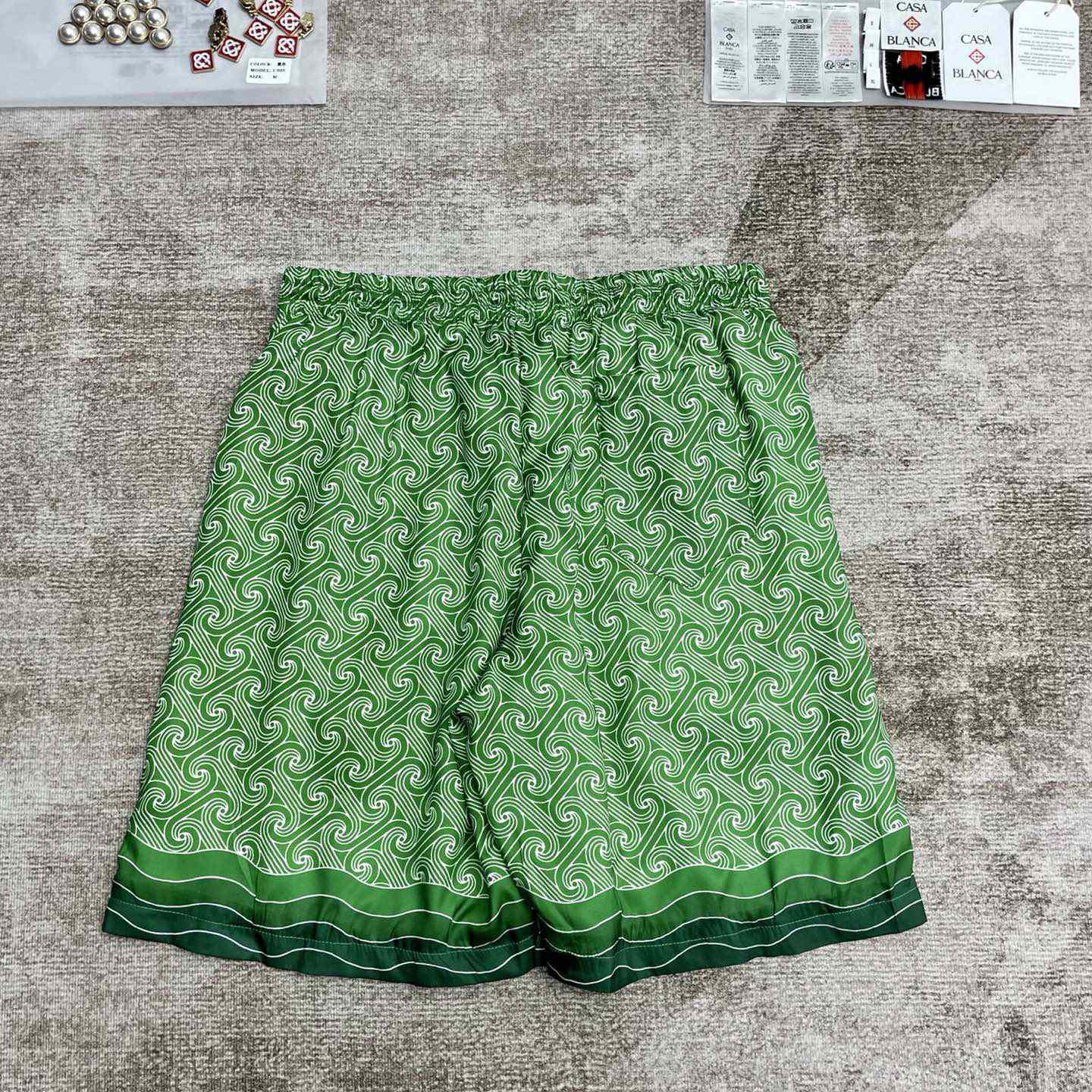 Casablanca Column Monogram Silk Shorts   CA3519 - DesignerGu