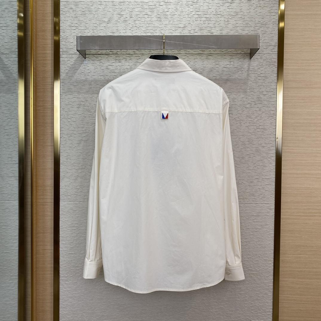 Louis Vuitton Embellished Open Collar Long-Sleeved Shirt   1AFVQQ - DesignerGu