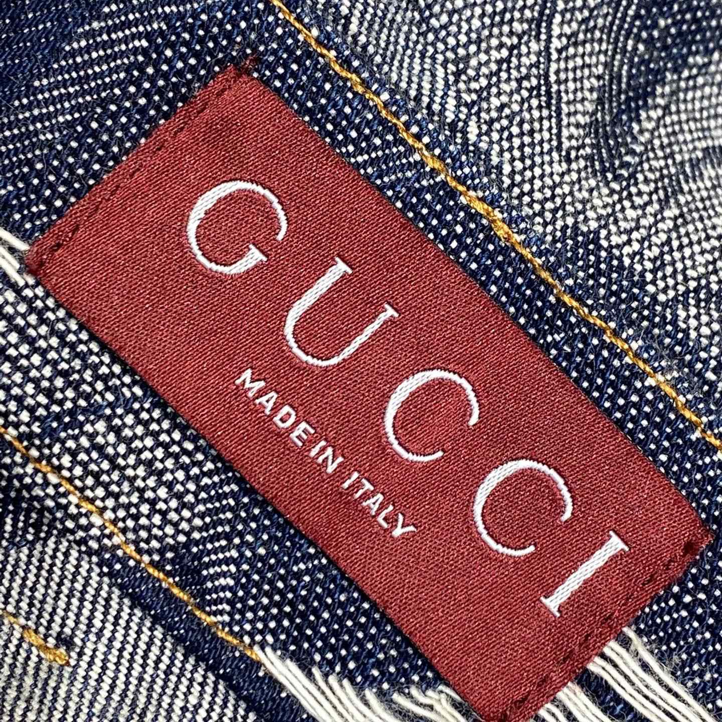 Gucci Denim Jacquard Pant  - DesignerGu