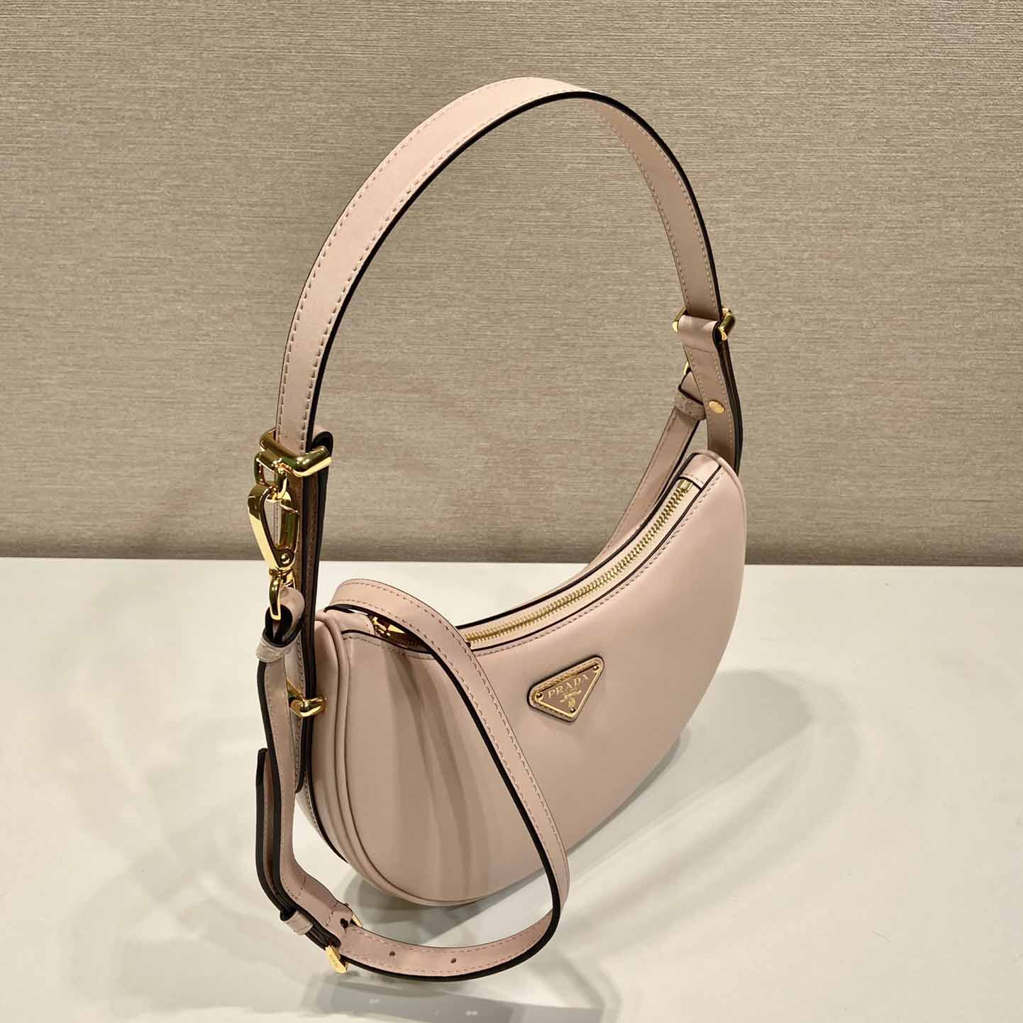 Prada Arqué Small Leather Shoulder Bag - DesignerGu