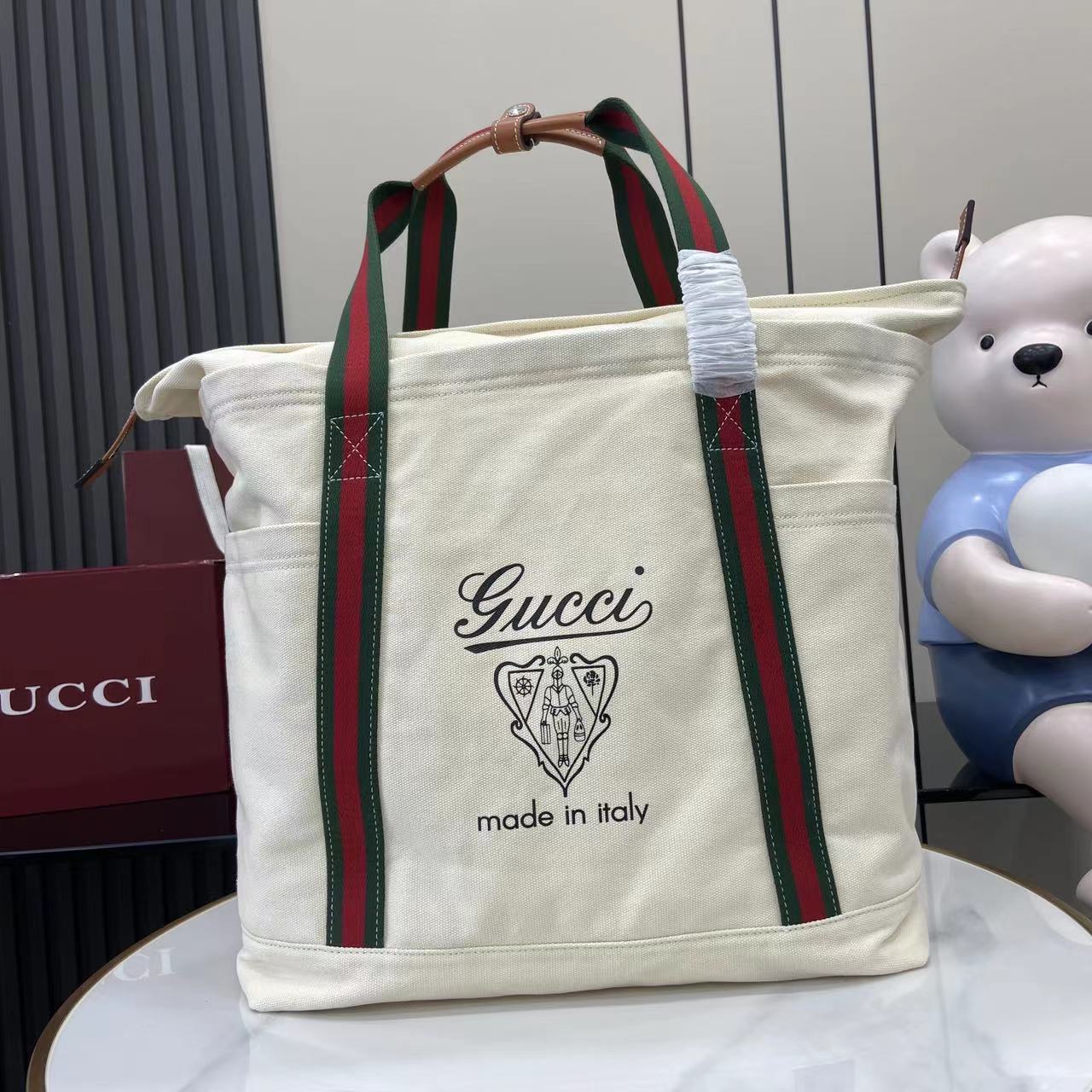 Gucci Printed Canvas Large Tote Bag - DesignerGu
