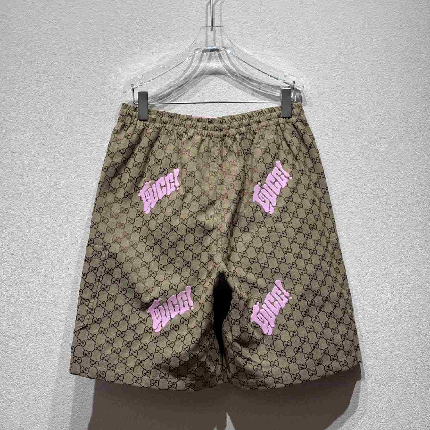 Gucci Embroidered Canvas Linen Blend Shorts - DesignerGu