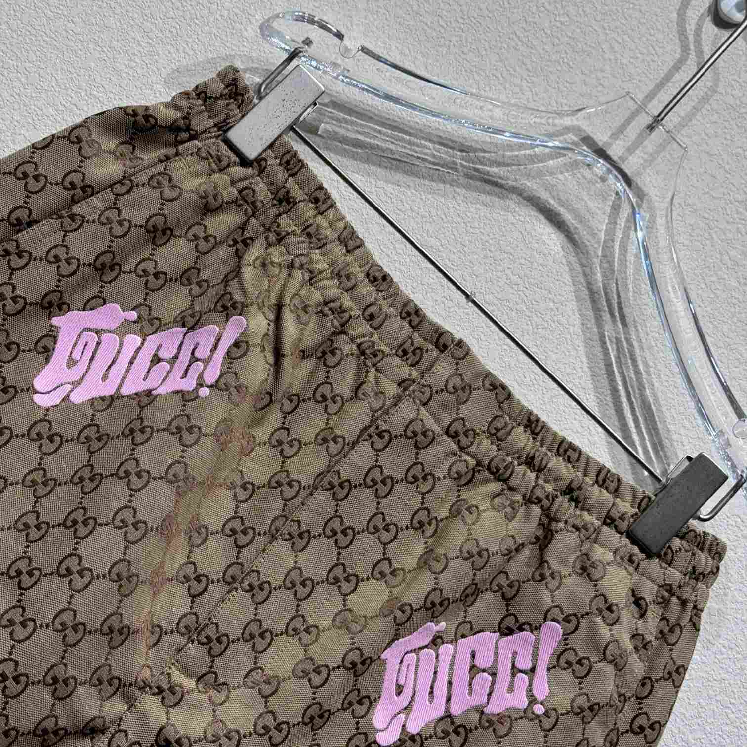 Gucci Embroidered Canvas Linen Blend Shorts - DesignerGu