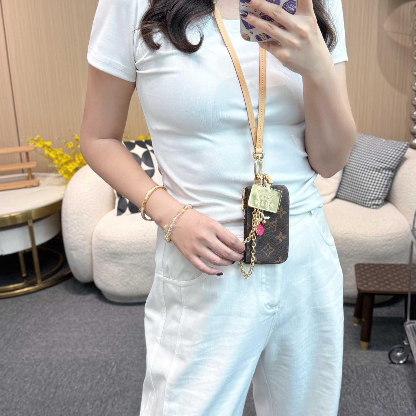 Louis Vuitton Monogram Phone Holder   - DesignerGu