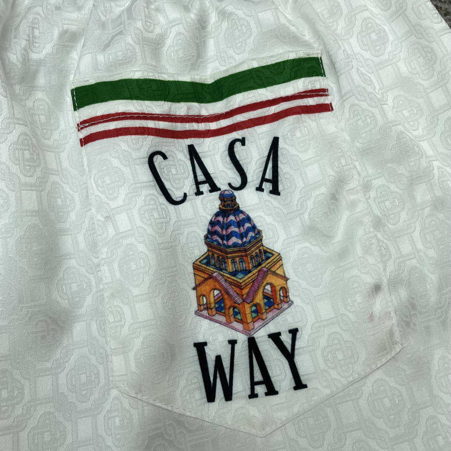 Casablanca Casa Way Printed Silk Shorts   CA3449 - DesignerGu