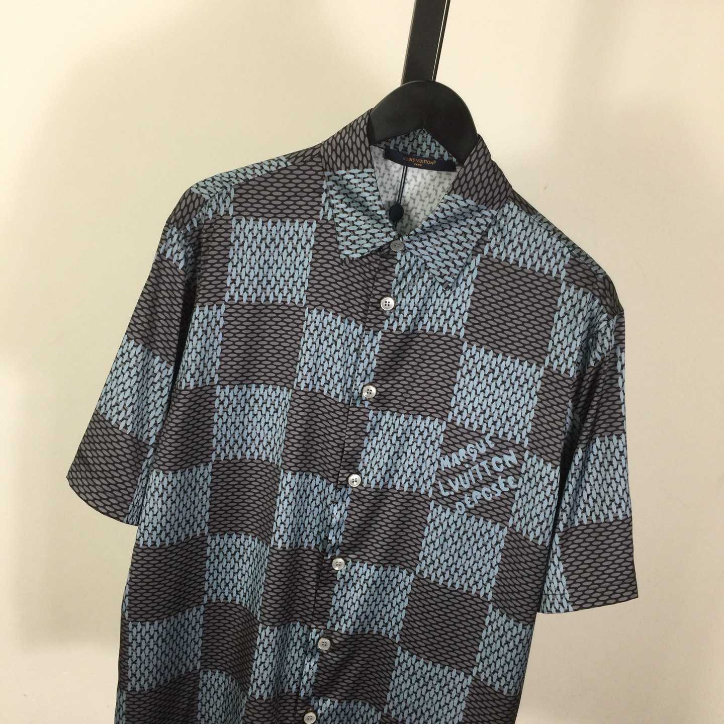 Louis Vuitton Damier Short-Sleeved Silk Shirt   1AHVXU - DesignerGu