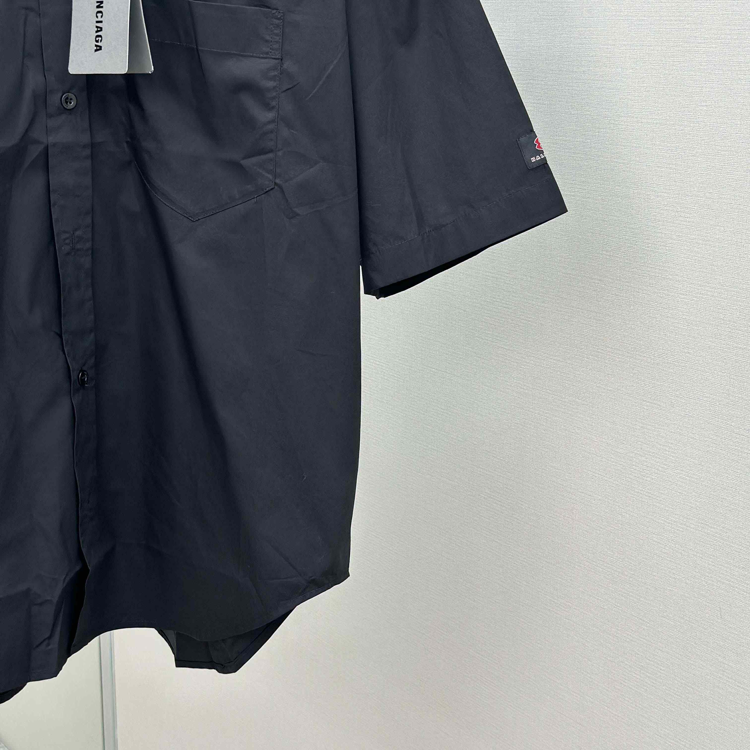 Balenciaga Workwear Short Sleeve Large Fit Shirt In Black - DesignerGu