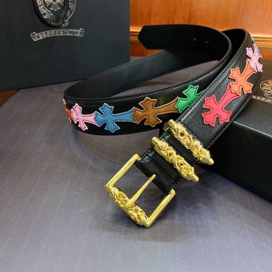Chrome Hearts Leather Belt    3.8cm - DesignerGu
