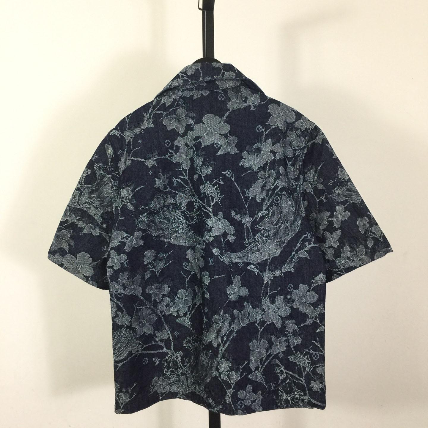 Louis Vuitton Jacquard Denim Short-Sleeved Shirt   1AHXHB - DesignerGu
