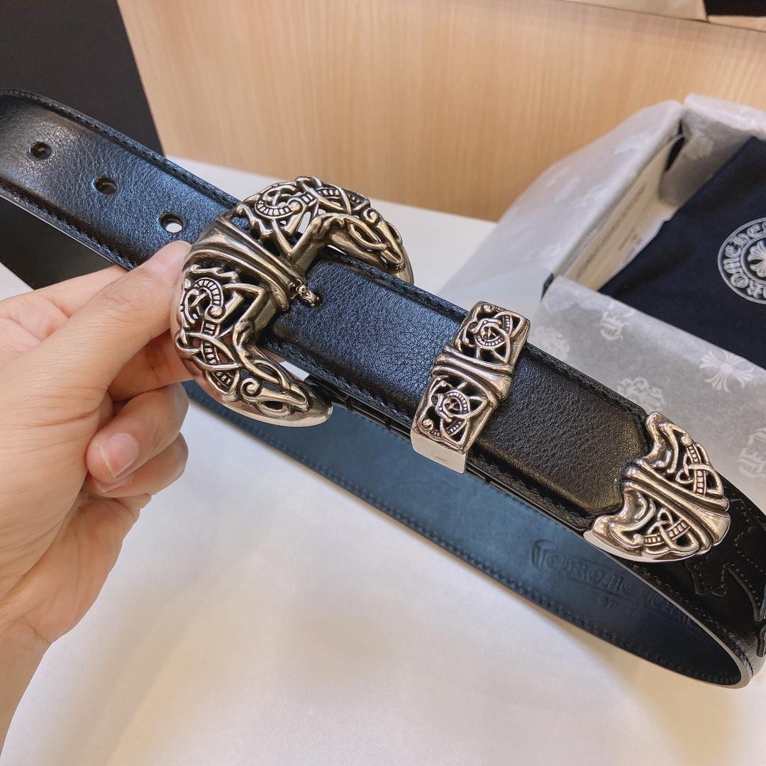 Chrome Hearts Leather Belt    3.8cm - DesignerGu