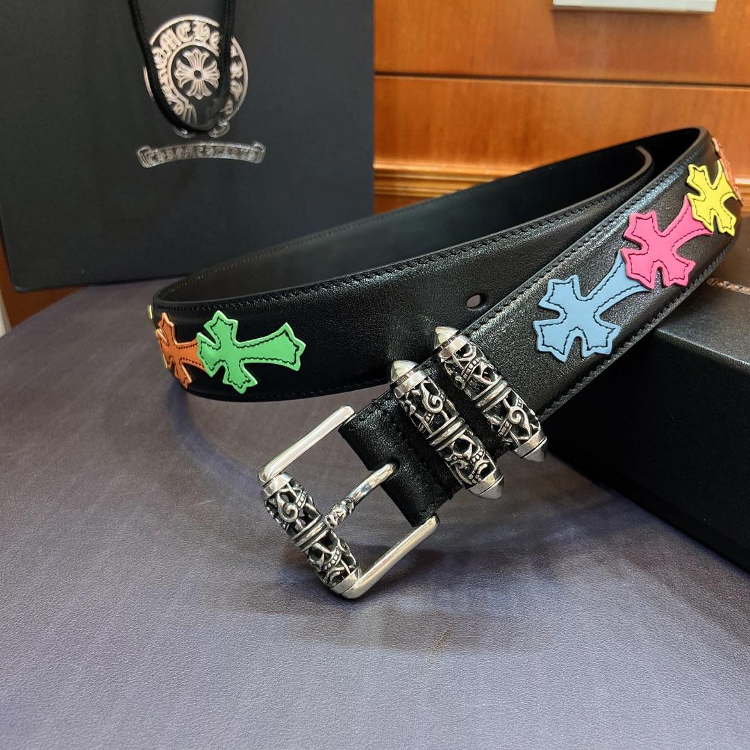 Chrome Hearts Leather Belt    3.8cm - DesignerGu