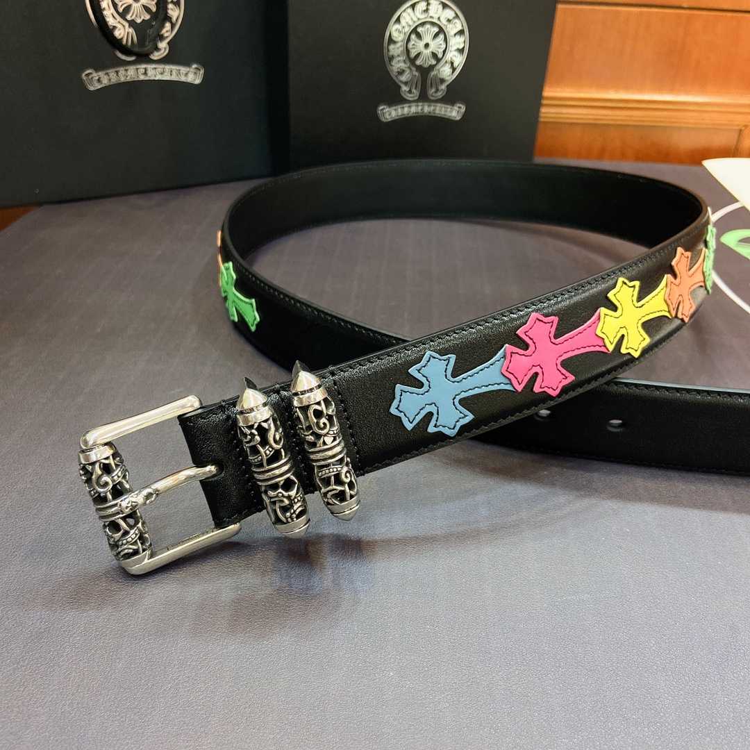 Chrome Hearts Leather Belt    3.8cm - DesignerGu