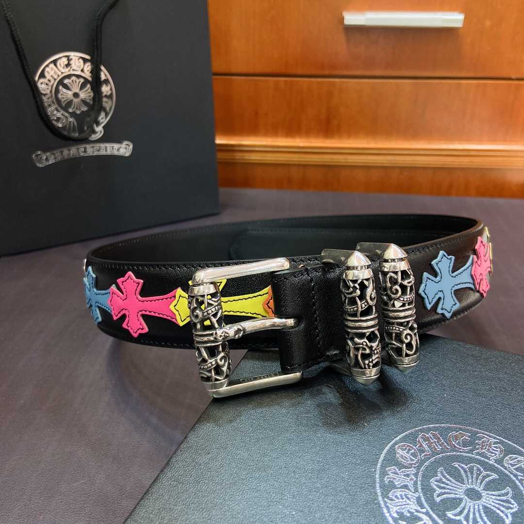 Chrome Hearts Leather Belt    3.8cm - DesignerGu