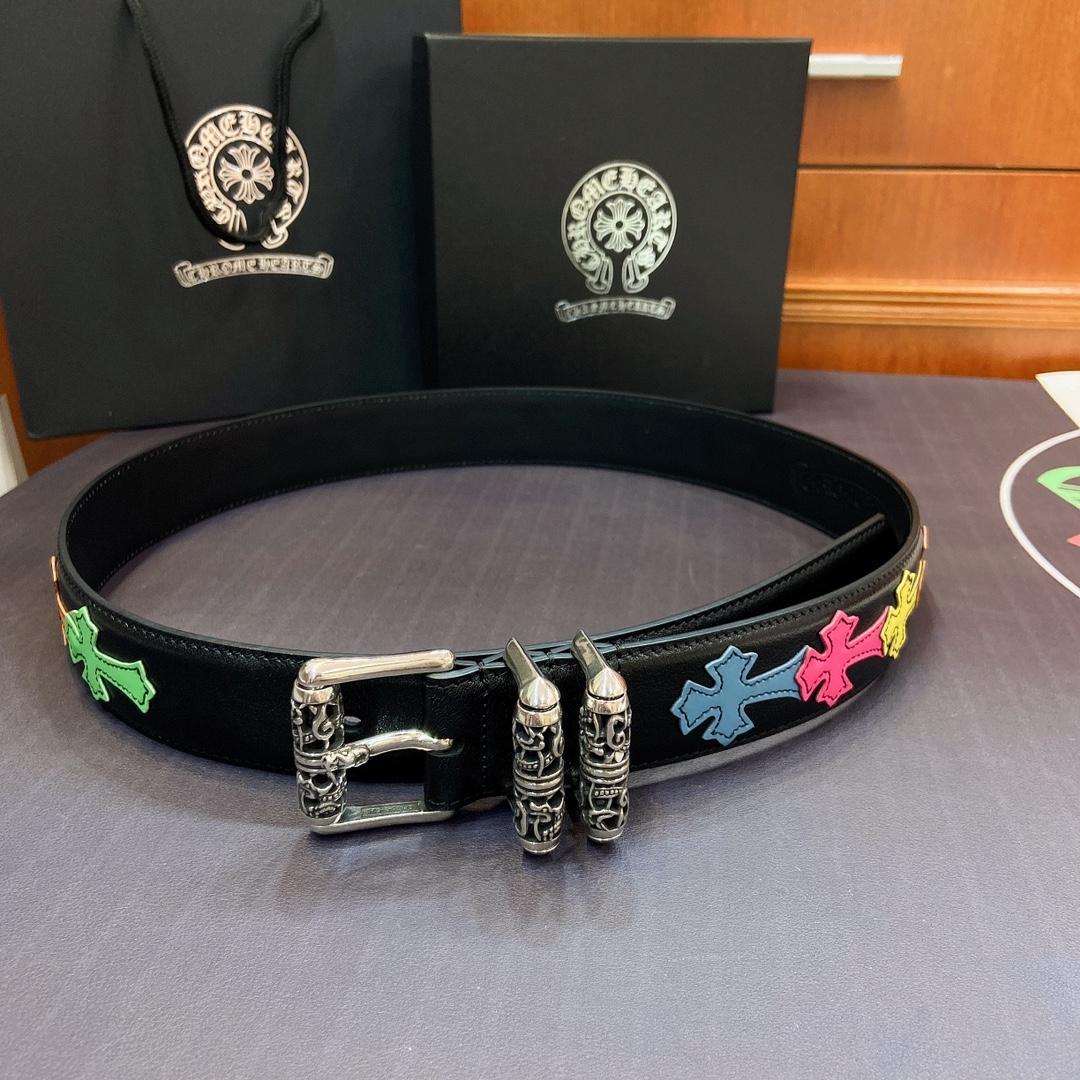 Chrome Hearts Leather Belt    3.8cm - DesignerGu