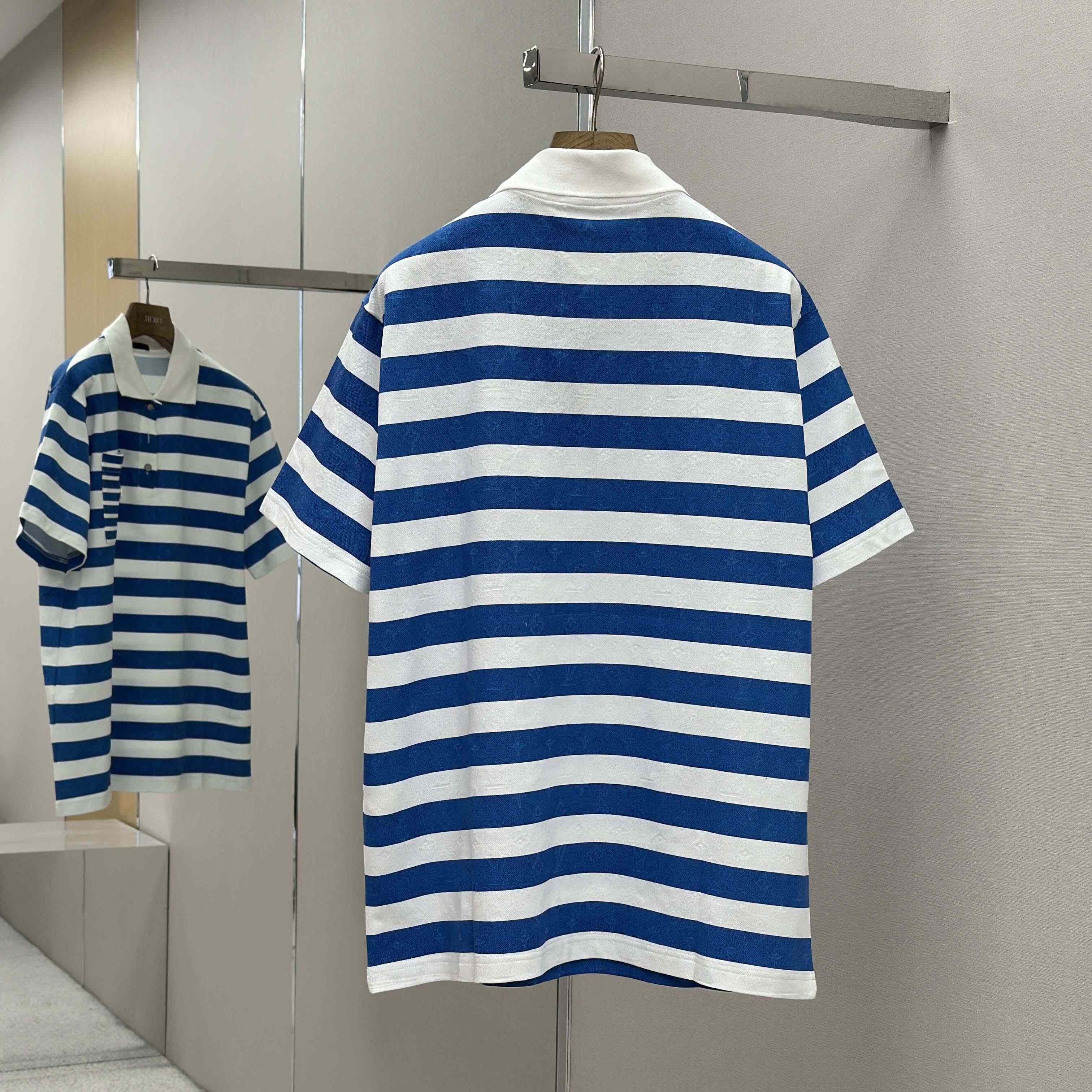 Louis Vuitton Monogram Striped Polo Shirt   1AHWB6 - DesignerGu