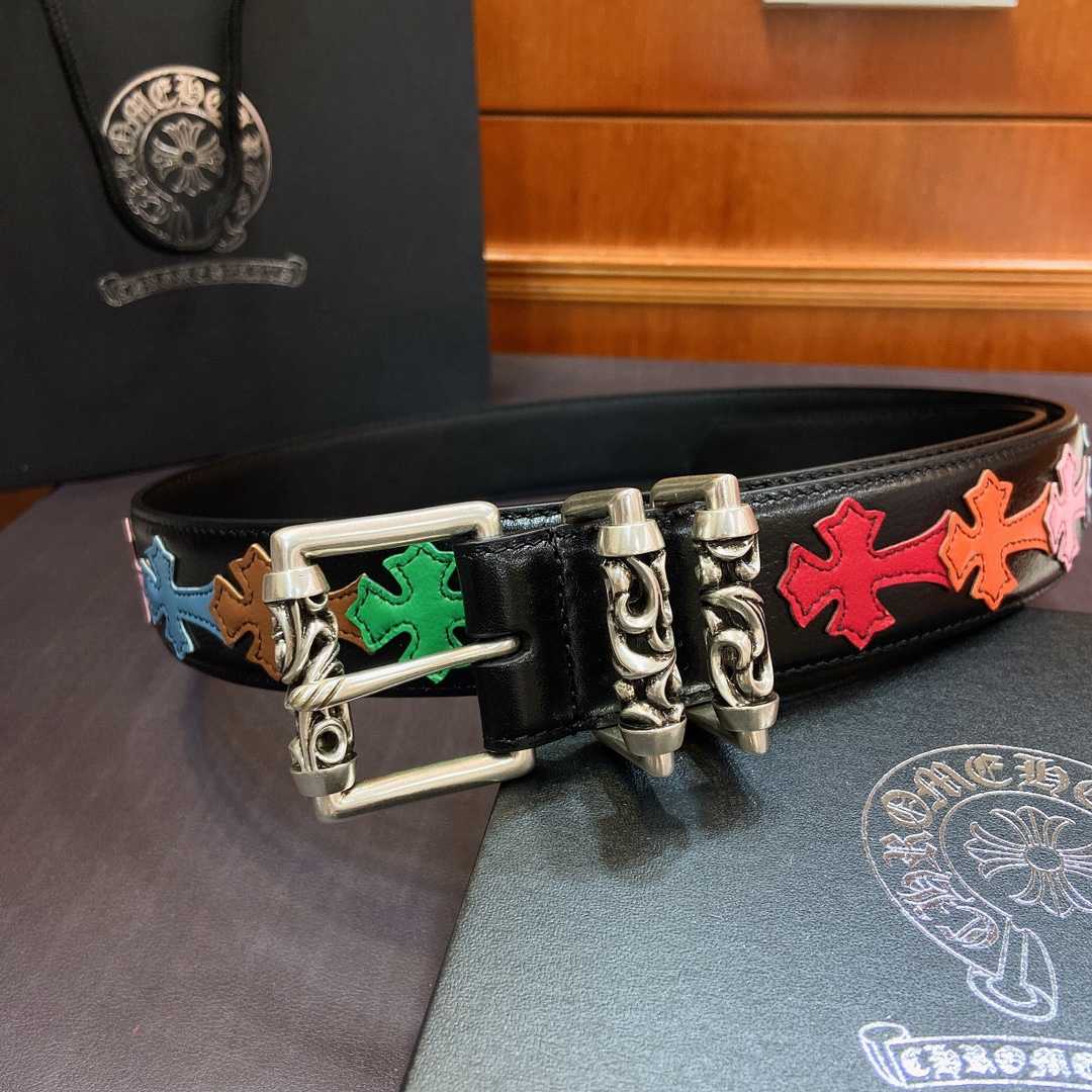Chrome Hearts Leather Belt    3.8cm - DesignerGu