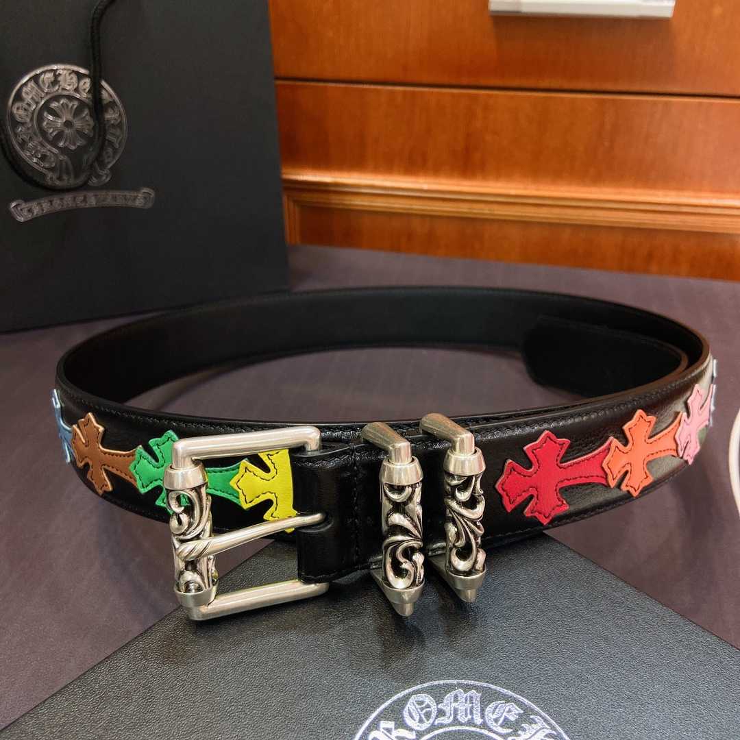 Chrome Hearts Leather Belt    3.8cm - DesignerGu