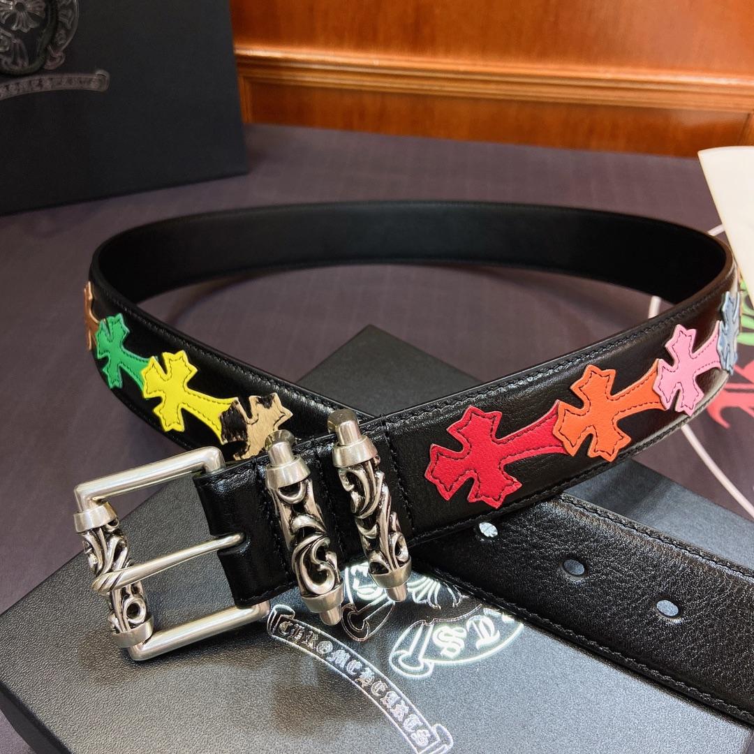 Chrome Hearts Leather Belt    3.8cm - DesignerGu