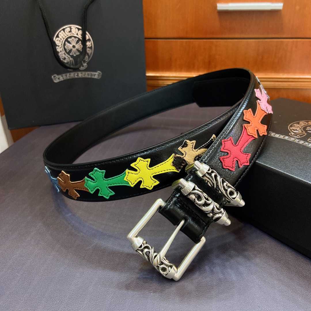 Chrome Hearts Leather Belt    3.8cm - DesignerGu