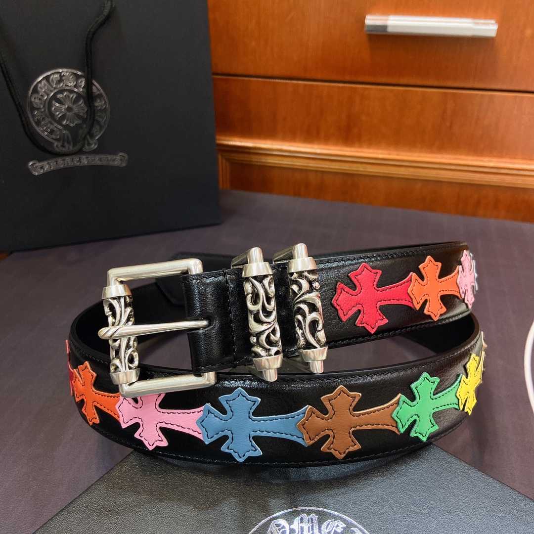 Chrome Hearts Leather Belt    3.8cm - DesignerGu
