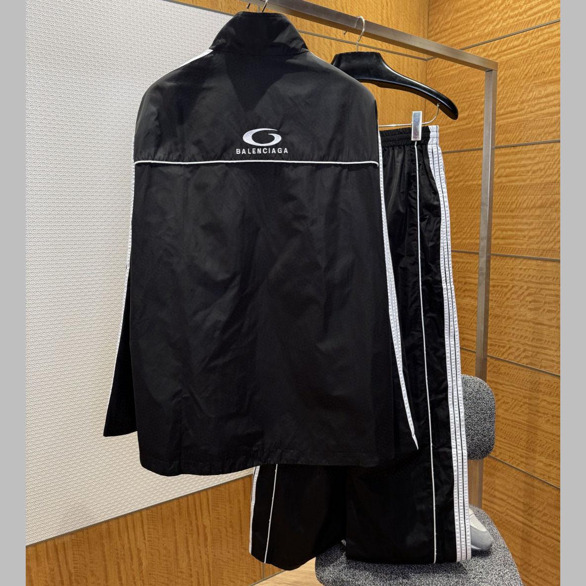 Balenciaga Large Tracksuit Jacket And Pants  In Black And White Stretch Technical Fabric - DesignerGu