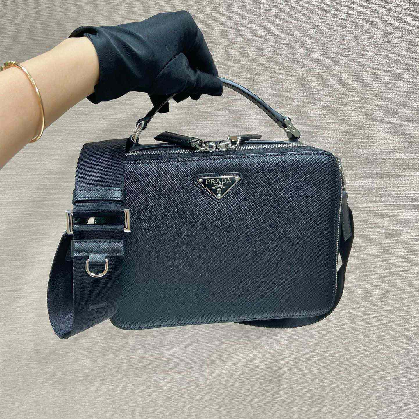 Prada Medium Prada Brique Saffiano Leather Bag - DesignerGu