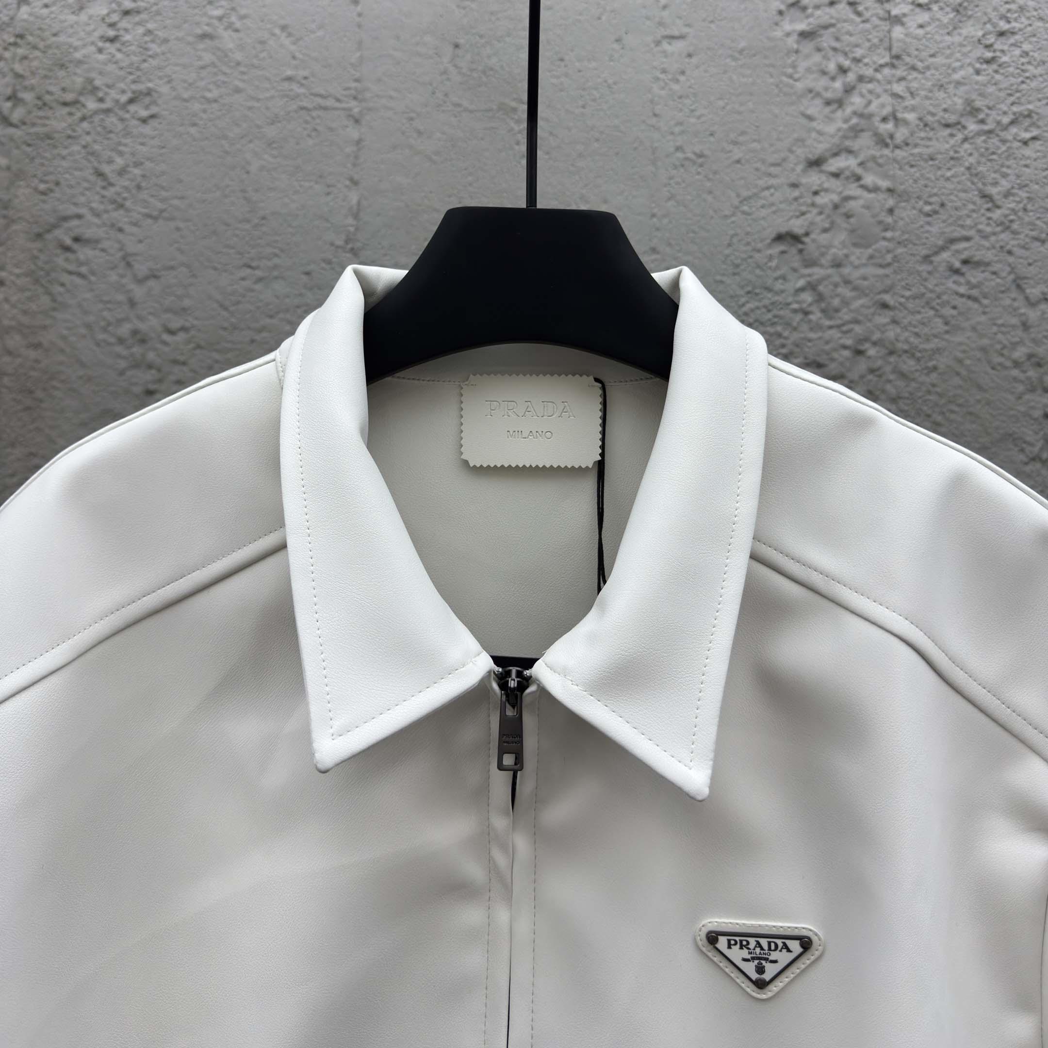 Prada Men's Nappa Leather Short-Sleeve Shirt - DesignerGu