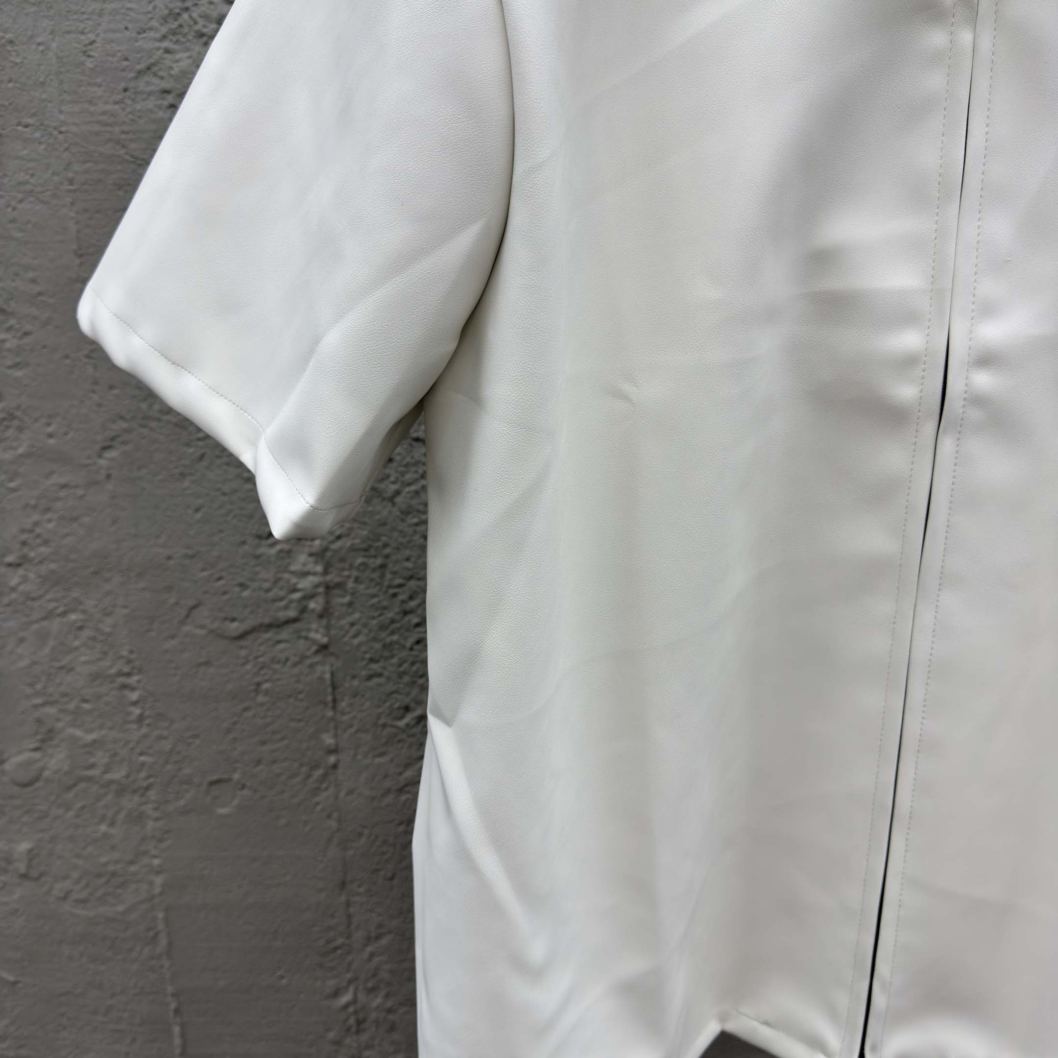 Prada Men's Nappa Leather Short-Sleeve Shirt - DesignerGu